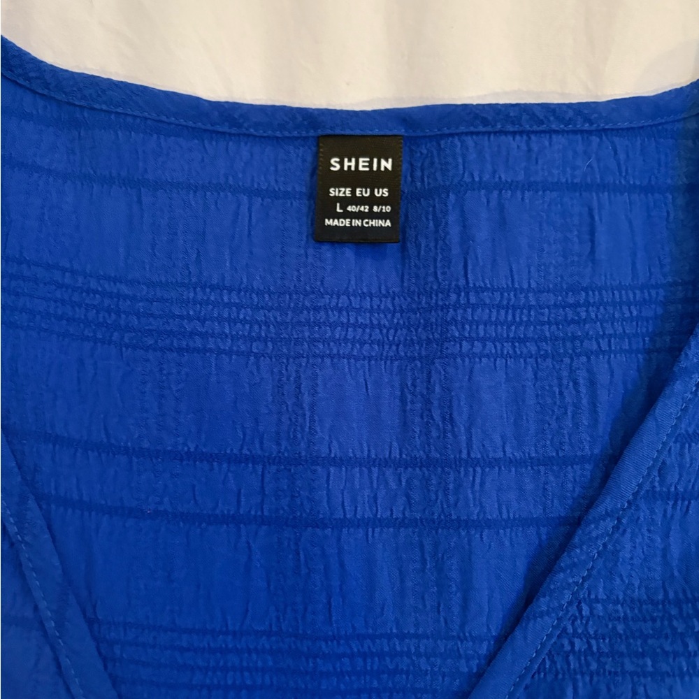SHEIN Royal Blue Textured Blouse